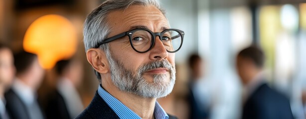 Portrait of a Mature Businessman Wearing Glasses