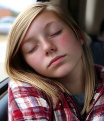 Close Up of a Young Girl Sleeping