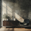 © Okular Images - Black Armchair with Dark Texture Wall