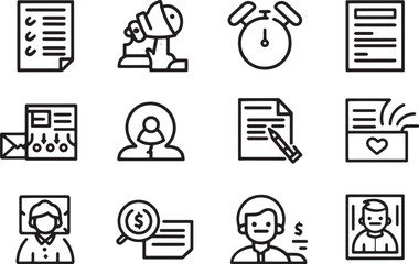  A minimalist vector icon set with a agile methodology, MVP development, customer success, and subscription billing