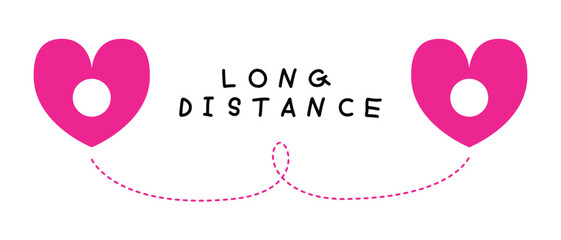 Love long distance sign and symbol for couple