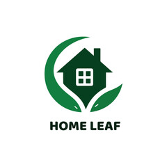 Sticker - House and leaf logo | eco house logo vector editable 