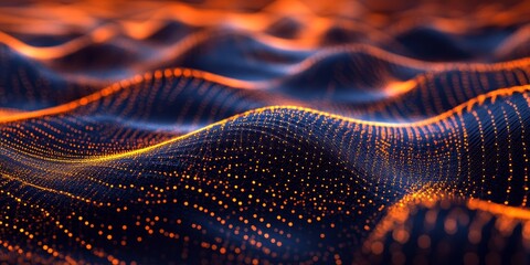 Aufkleber - Macro shot of wireless data transmission, signals visualized as waves between devices in a connected environment