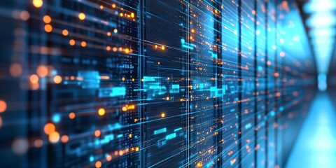 Aufkleber - Macro shot of a centralized network management system, controlling and optimizing multiple remote locations from one interface