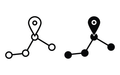 Poster - Location pin map line icon, direction minimal vector, Gps tracking icon symbol template for graphic and web design,