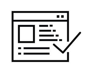 Poster - Web Browser Line Icon. Online Exams, Taking Tests, Questionnaires or Checklists. List sign for mobile concept and web design. vector illustration