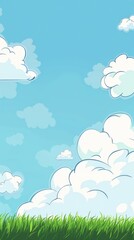 Canvas Print - Cartoon blue sky with clouds