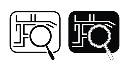 Poster -  map and GPS navigation icon set. Search Location icon set. find place location pin with magnify glass in root, search for a place on a map icon.