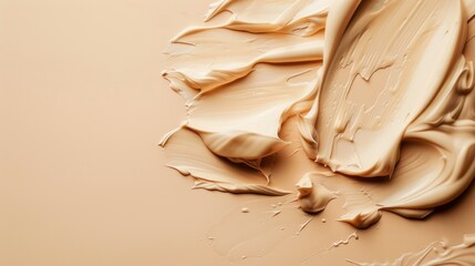 Poster - Soft, creamy texture is artistically spread across a warm backdrop, creating an inviting ambiance that sparks imagination and creativity in an artistic workspace