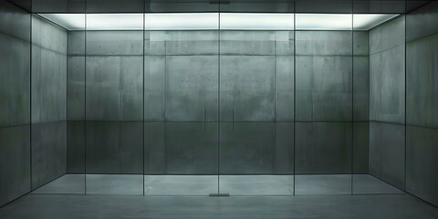 Sticker - Glass Doors In A Concrete Room