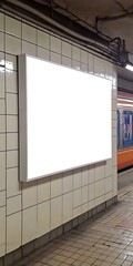 Canvas Print - Blank Billboard in Subway Station