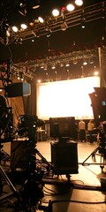 Film Studio Behind the Scenes with Camera Equipment