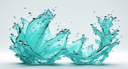 Poster - Mesmerizing close-up of a water droplet impacting a surface, creating a vibrant, swirling splash with intricate details and a captivating sense of movement