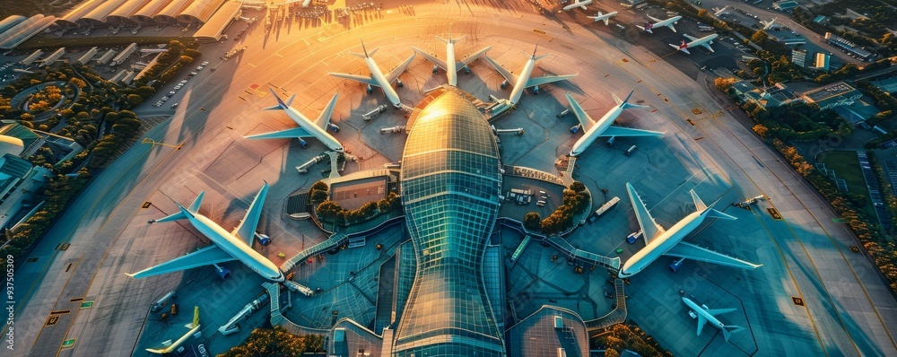The expansive airport complex from above showcases its importance as a ...