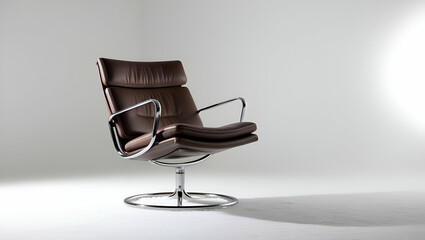 A sleek lowbacked contemporary swivel chair ai generative