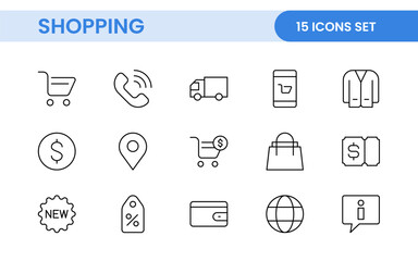 Poster - set of shopping cart icons. collection of web icons for online store, from various cart icons in var