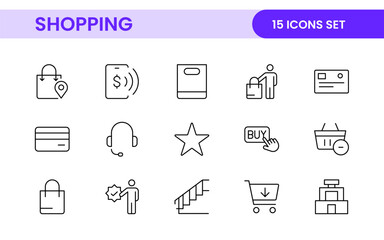 Poster - set of shopping cart icons. collection of web icons for online store, from various cart icons in var