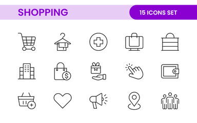 Poster - set of shopping cart icons. collection of web icons for online store, from various cart icons in var