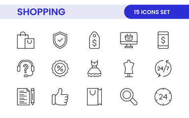 Poster - set of shopping cart icons. collection of web icons for online store, from various cart icons in var