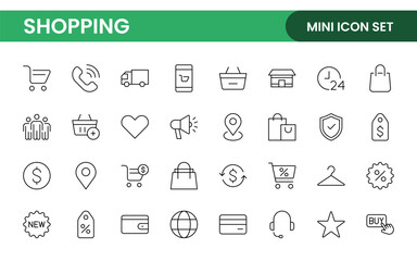 Poster - set of shopping cart icons. collection of web icons for online store, from various cart icons in var