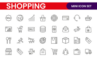 Poster - set of shopping cart icons. collection of web icons for online store, from various cart icons in var