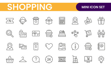 Poster - set of shopping cart icons. collection of web icons for online store, from various cart icons in var