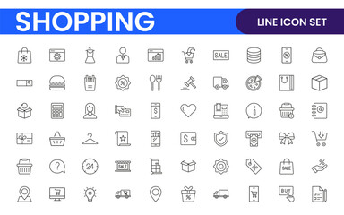 Poster - set of shopping cart icons. collection of web icons for online store, from various cart icons in var