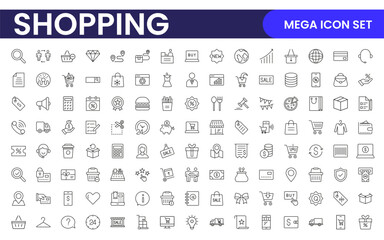 Poster - set of shopping cart icons. collection of web icons for online store, from various cart icons in var
