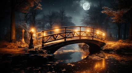 Wall Mural - bridge at night  