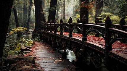 Sticker - bridge in forest  