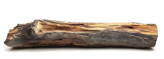 Poster - A Close-Up of a Rough-Textured Wooden Log