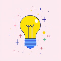 Poster - Bright Lightbulb Idea Concept Illustration