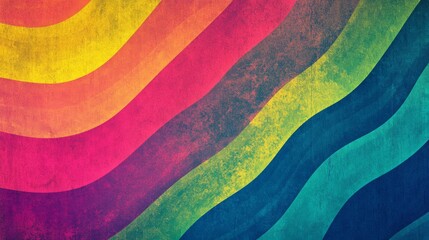 Aufkleber - Retro Neon. Bold Colors with Vintage Noise and Grainy Texture