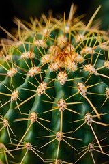 Wall Mural - Detailed view of the texture and pattern of a cactus plant AI generated illustration