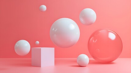 Poster - Experiment with gipsum props in creating a minimalist poster with a 3D effect AI generated illustration