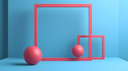 Poster - Experiment with gipsum props in creating a minimalist poster with a 3D effect AI generated illustration