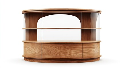 Poster - Wooden Display Cabinet with Glass Shelves and Doors