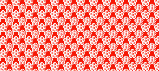 Wall Mural - Red seamless pattern with flowers like background