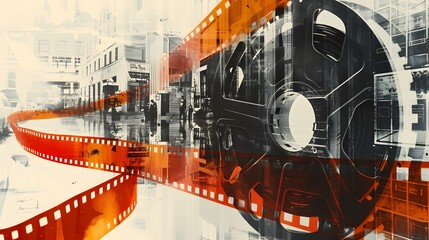 Poster - Film Strip Depicting Huge Bargain Sale in Minimalist Art AI generated illustration