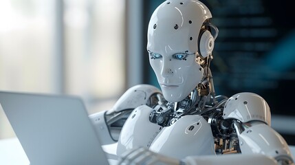 Poster - Future perspective of code-scripting by a learning robot AI AI generated illustration