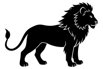 Canvas Print - Lion silhouette vector art illustration