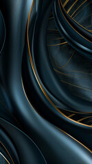 Wall Mural - Abstract dark blue background in style with blue smooth lines. Copy space.