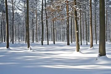 Poster - Snow Covered Pine Forest in Winter