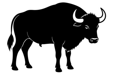 Wall Mural - Buffalo silhouette vector art illustration