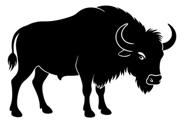 Wall Mural - Buffalo silhouette vector art illustration