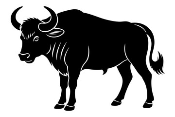 Wall Mural - Buffalo silhouette vector art illustration