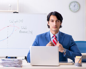 Wall Mural - Busy businessman explaining business charts