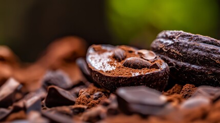 Canvas Print -  A pile of chocolate pieces atop another, stacked together