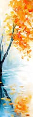 Poster - Abstract Landscape Painting with Fall Colors.