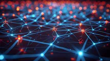 Poster - Homage to the concept of Big Data with a sea of interconnected nodes AI generated illustration